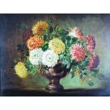 Cecil Kennedy (1905-1997) - Oil on canvas - Still-life with chrysanthemum in a vase, signed and