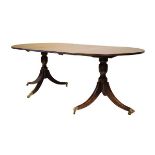 19th Century mahogany 'D' end extending dining table having a reeded edge, fitted one insertion