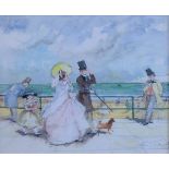 John Strickland Goodall (1908-1996) - Watercolour - The Promenade, signed, 17.5cm x 21.5cm A.R.