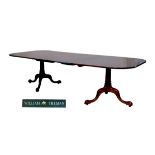 Good quality reproduction Georgian style mahogany rectangular extending dining table by William