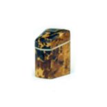 Victorian tortoiseshell veneered thimble case in the form of a knife box, 5.25cm high Condition: