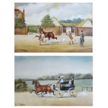 Henry William Standing (fl.1894-1931) - Pair of watercolours - Landscape With Horse Drawn Carriage