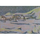 Vera Watson (20th Century) - Lino-cut on fine Japan - Artic Expedition, unsigned, 16.5cm x 23.5cm