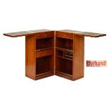 Modern Design - Reno Wahl Iversen for Dyrlund - Danish rosewood enclosed cabinet bar, the two hinged