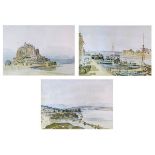 Charles Claude Pyne (1802-1878) - Group of three watercolours - French Views, comprising: Mont St