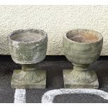 Pair of garden planters on square pedestals Condition: