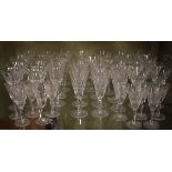 Suite of Waterford Glenmore pattern table glass comprising: twelve Continental Champagne, eleven