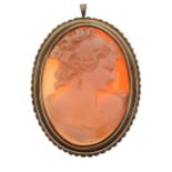 Carved cameo brooch in an unmarked yellow metal mount Condition: