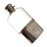 Victorian silver hip flask, monogrammed, London 1898 Condition: