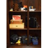 Cameras - Quantity of cameras, accessories etc (three shelves) Condition: