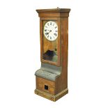 Vintage oak cased National Time Recorder time clock Condition: