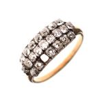 Pavé set diamond ring, the shank unmarked, size O Condition: