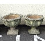 Pair of modern garden urns Condition: