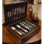 Harrods Ltd silver plated Old English Bead pattern canteen of cutlery, cased Condition: