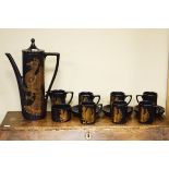 Portmeirion six person coffee service decorated with the Phoenix pattern Condition: