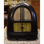 Vintage Philco Model 444 'Peoples Set' black Bakelite cased valve radio Condition: