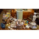Various Eastern and other ceramics, wooden ornaments, metalware etc Condition: