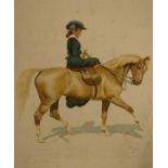 Cecil Aldin - Pair of signed prints depicting a lady and gentleman on horseback, published by