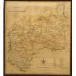 J. Cary - Two hand coloured engraved maps - Glocestershire and Warwickshire, each framed ad glazed
