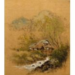 Pair of 20th Century Chinese watercolours depicting landscapes, framed and glazed Condition: