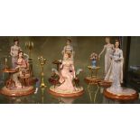 Set of six Franklin Mint porcelain figures depicting characters from the novels of Jane Austen