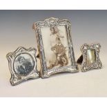 Two George V silver photograph frames and one other Edwardian similar Condition: