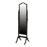 1930's period chinoiserie style lacquered framed cheval mirror Condition: