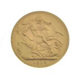 Gold coin - George V sovereign 1912 Condition: