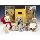 Three modern Merrythought limited edition teddy bears - Blissful, Barney and one other, a modern