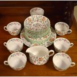 Minton Haddon Hall pattern six person tea set Condition: