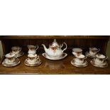 Royal Albert Old Country Roses pattern six person tea service Condition: