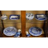 Collection of blue and white transfer printed ceramics etc Condition: