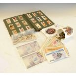 Album of cigarette cards, small quantity of first day covers, large collection of foreign bank