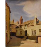 Herbert Truman (Bristol Savages) - Watercolour - A village street scene, probably St Ives, signed,