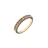 9ct gold half eternity diamond set ring, size N½, the shank stamped 0.50 Condition: