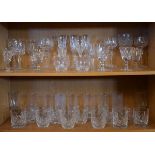 Quantity of good quality cut table glass including Edinburgh etc (two shelves) Condition: