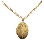 9ct gold chain with a locket stamped 375 Condition:
