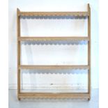 Limed pine open hanging wall shelves Condition: