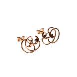 Pair of Clogau 9ct rose gold flower design earrings, cased Condition: