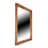 Large modern rectangular pine framed mirror, 116cm x 137cm Condition: