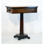 Mahogany rectangular top occasional table fitted one frieze drawer, raised on turned tapered