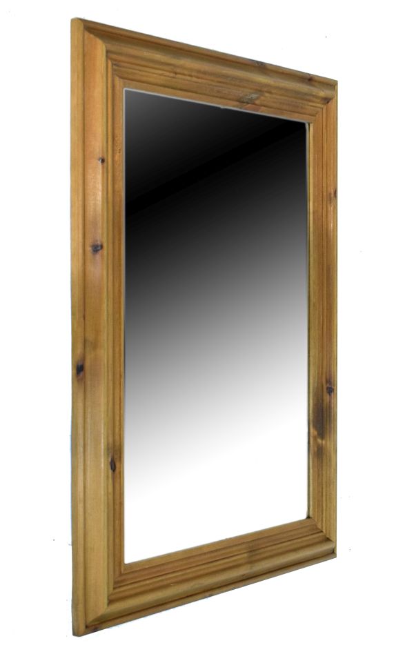 Modern rectangular pine framed mirror, 68cm x 95cm Condition: