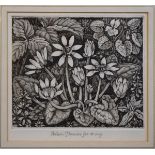 Two Robin Tanner etchings - Study of cyclamen and a landscape with stile, signed in pencil, framed
