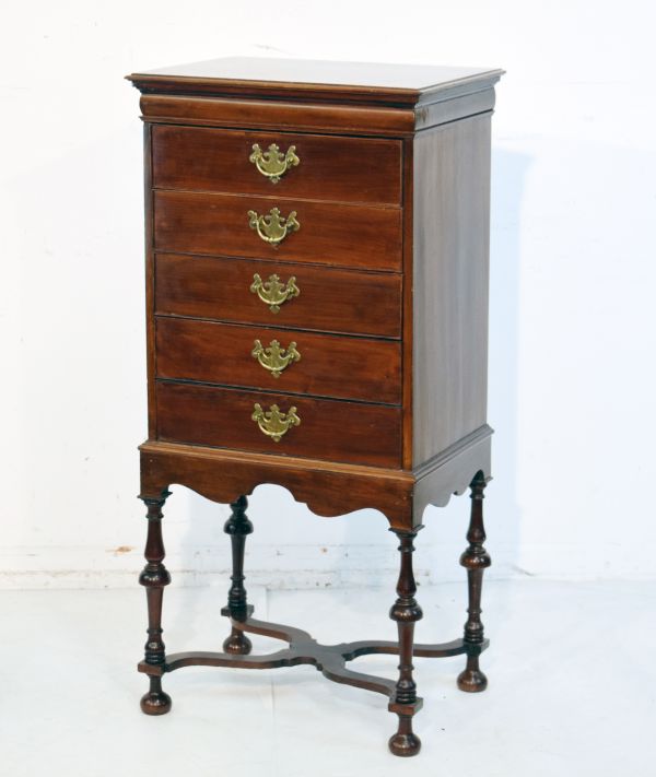 Early 20th Century mahogany music chest fitted five fall front drawers Condition: