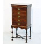 Early 20th Century mahogany music chest fitted five fall front drawers Condition: