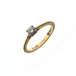 18ct gold solitaire diamond ring, size M, the shank stamped 0.25ct Condition: