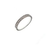White metal diamond set half eternity ring, size L Condition: