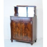 19th Century mahogany mirror back chiffonier fitted one frieze drawer over two cupboard doors
