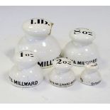 Vintage Kitchenalia - Day & Millward ceramic lead lined imperial weights Condition: