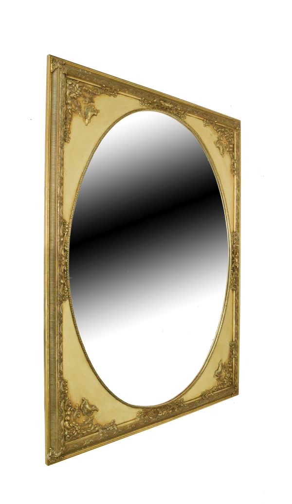 Large reproduction rectangular gilt framed oval mirror, 137cm x 106cm Condition: